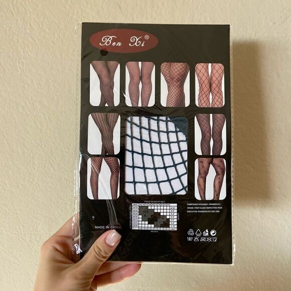 NWB Charmnight Ben Xi Henwarry Fishnet Stockings Thigh High Wide set of 3 - Picture 3 of 5